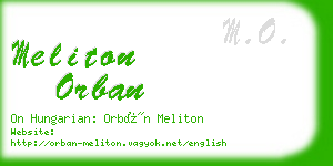 meliton orban business card